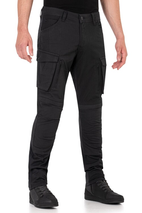 Truva Cargo Black Armoured Motorcycle Trouser - The Biker Jeans