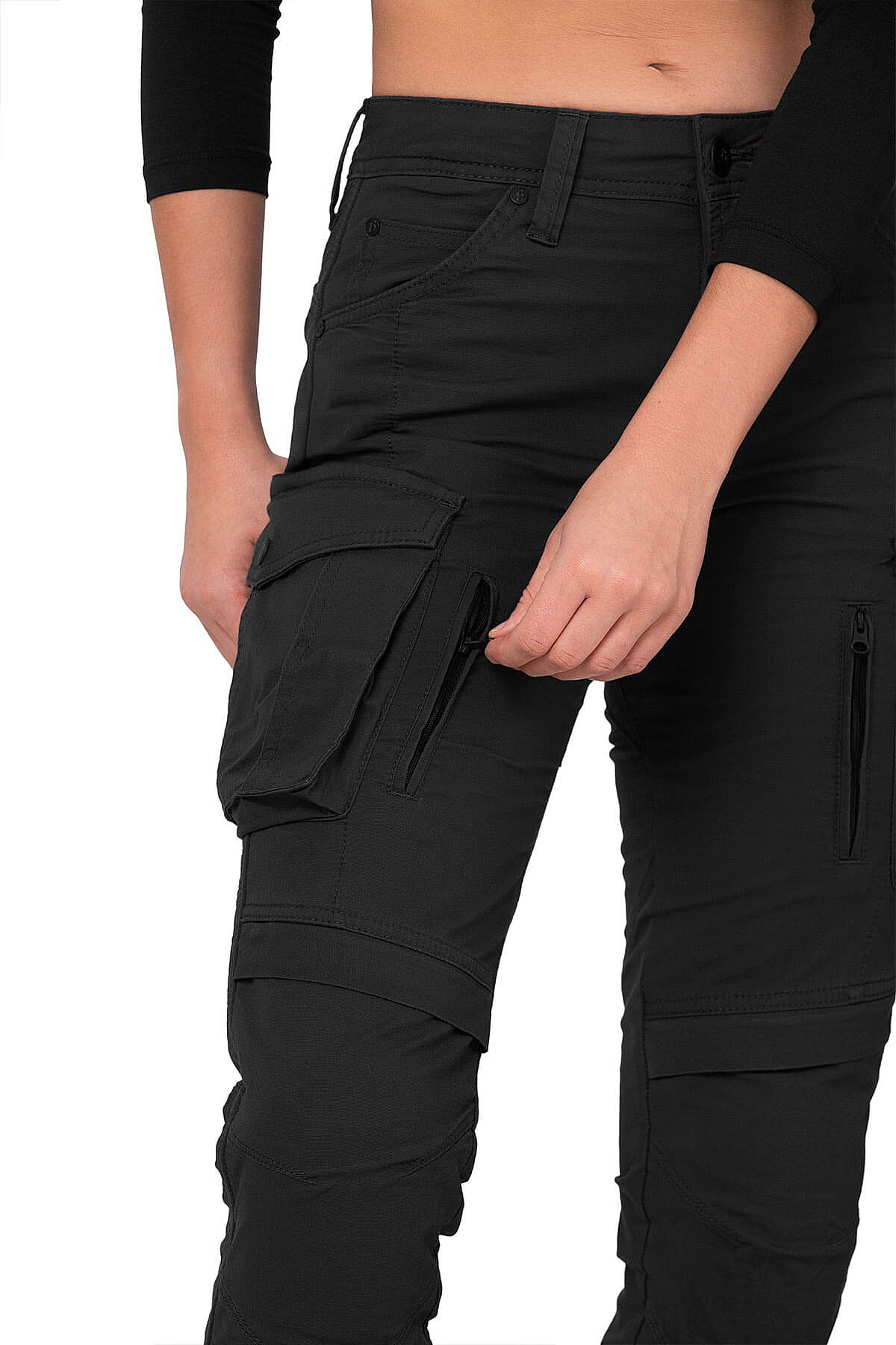 Truva Cargo Black Korumalı Motosiklet Pantolonu Kadın - 5