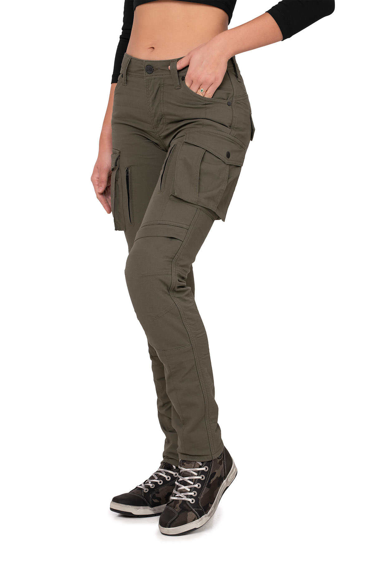 Truva Cargo Khaki Armoured Motorcycle Trouser Woman - 5