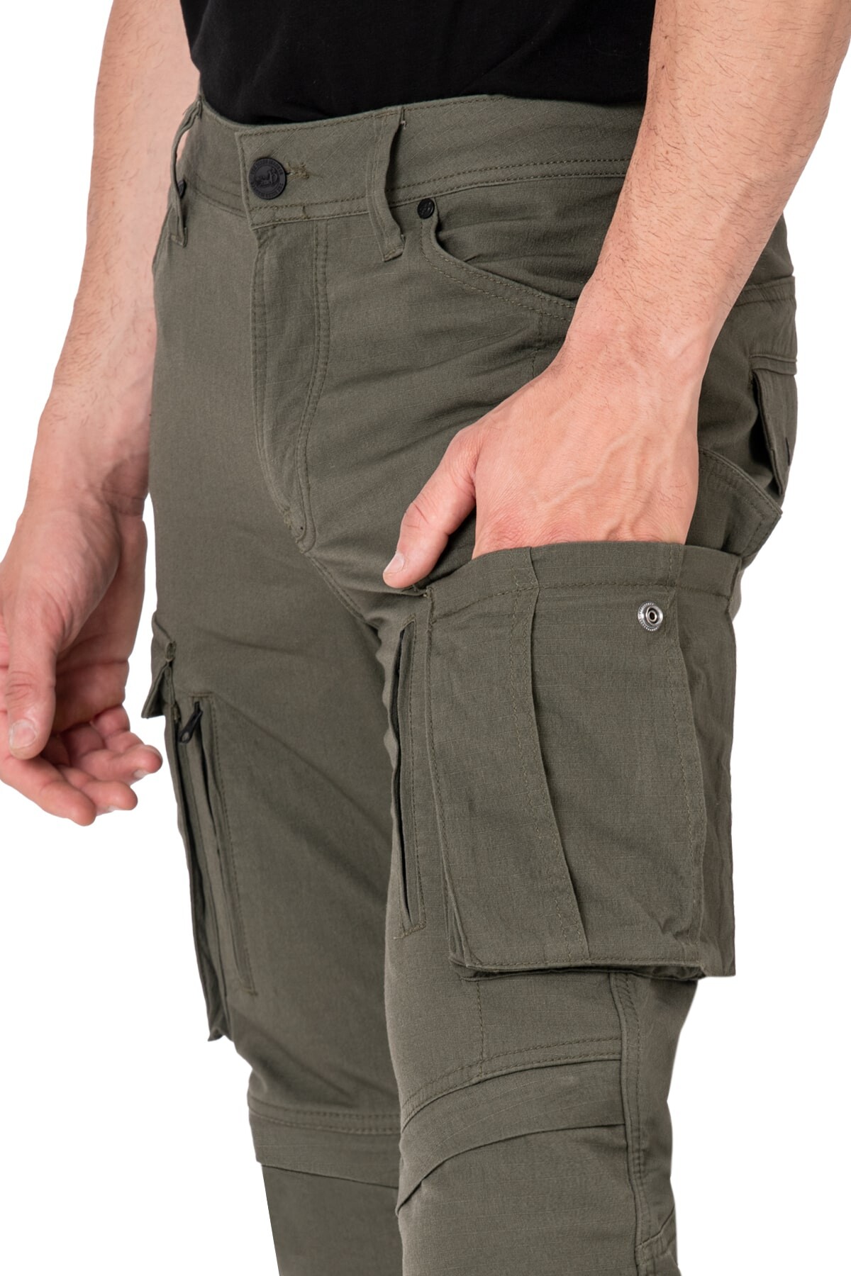Truva Cargo Khaki Korumalı Motosiklet Pantolonu Erkek - 9