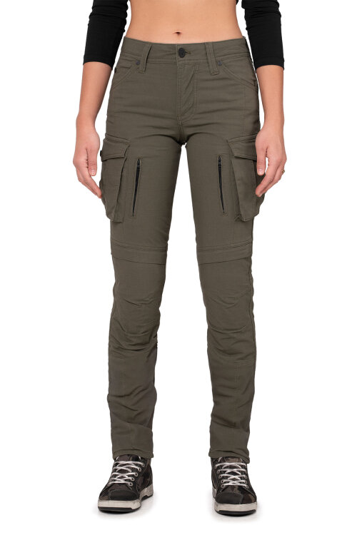 Truva Cargo Khaki Korumalı Motosiklet Pantolonu Kadın - 2