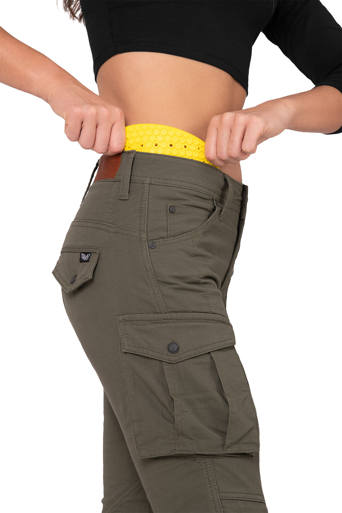 Truva Cargo Khaki Korumalı Motosiklet Pantolonu Kadın - 7