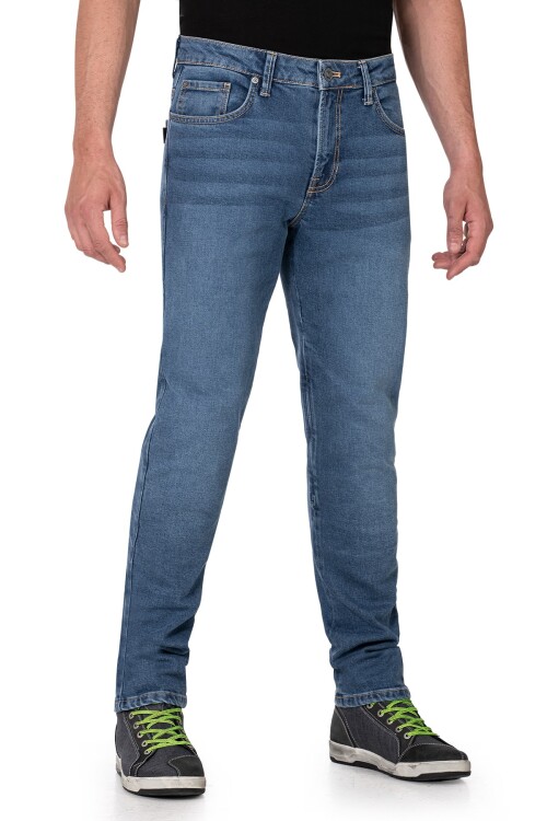 Urbanizer Blue Korumalı Motosiklet Kot Pantolonu - The Biker Jeans
